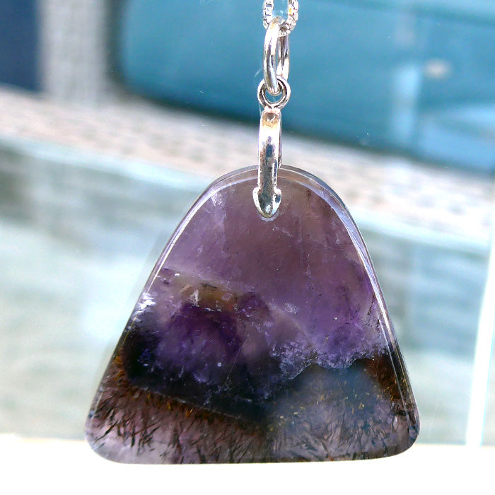 Purple Splash Rutilated Auralite Pendant