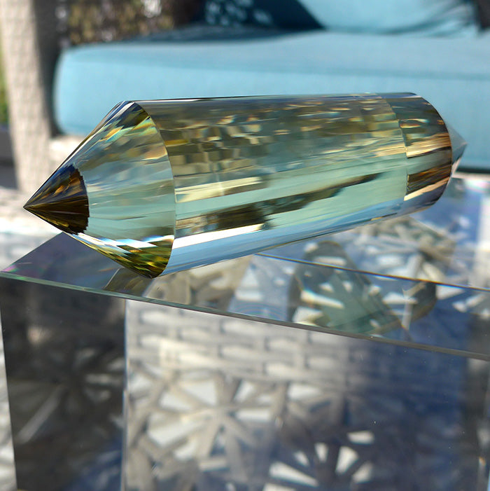 Jumbo 48 Sided Phantom Citrine Vogel Wand by David Zhuang