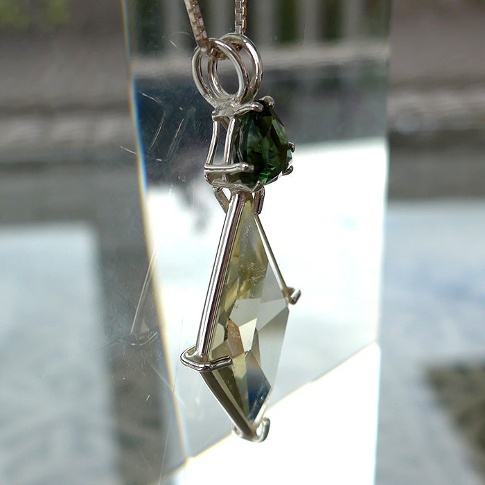 Citrine Ascension Star Pendant with Moldavite Crown