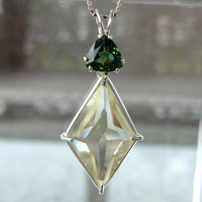 Citrine Ascension Star Pendant with Moldavite Crown