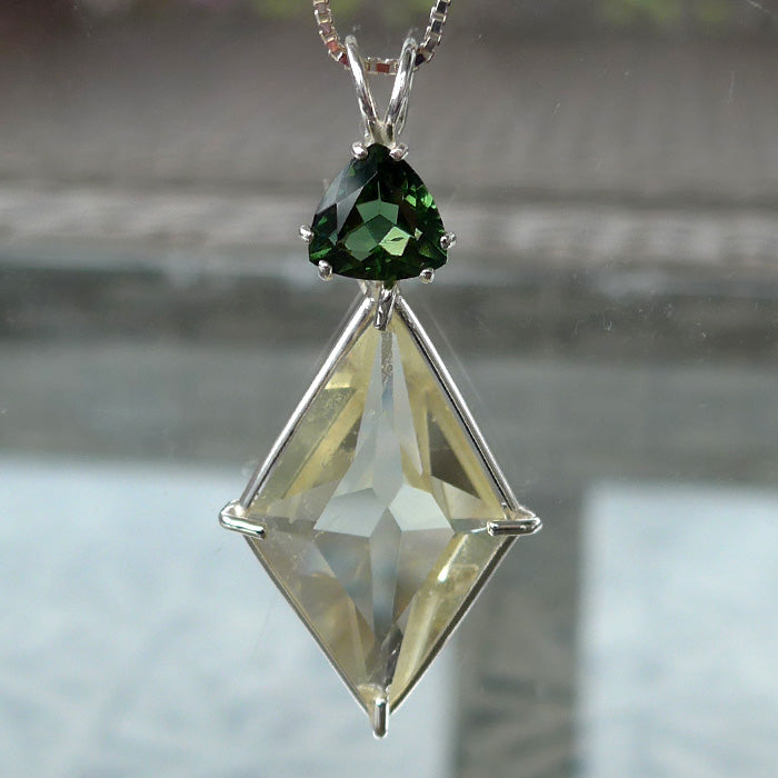 Citrine Ascension Star Pendant with Moldavite Crown