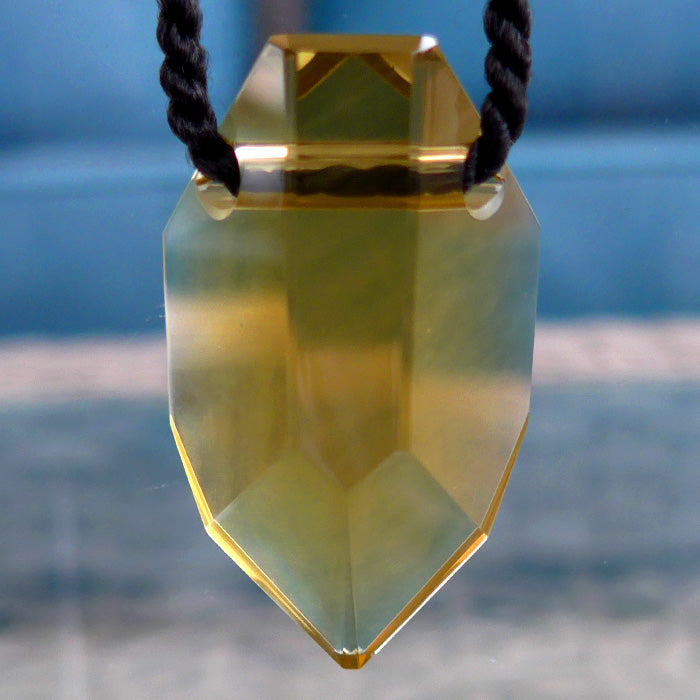 Large Citrine Chevron Pendant by Lawrence Stoller