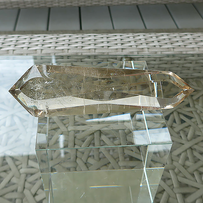 Long Zambian Citrine Infinite Energy Wand with Mirrors and Fairy Dust by Kings Amao