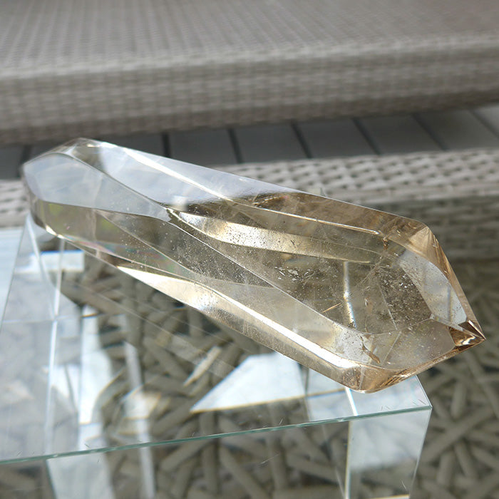 Long Zambian Citrine Infinite Energy Wand with Mirrors and Fairy Dust by Kings Amao