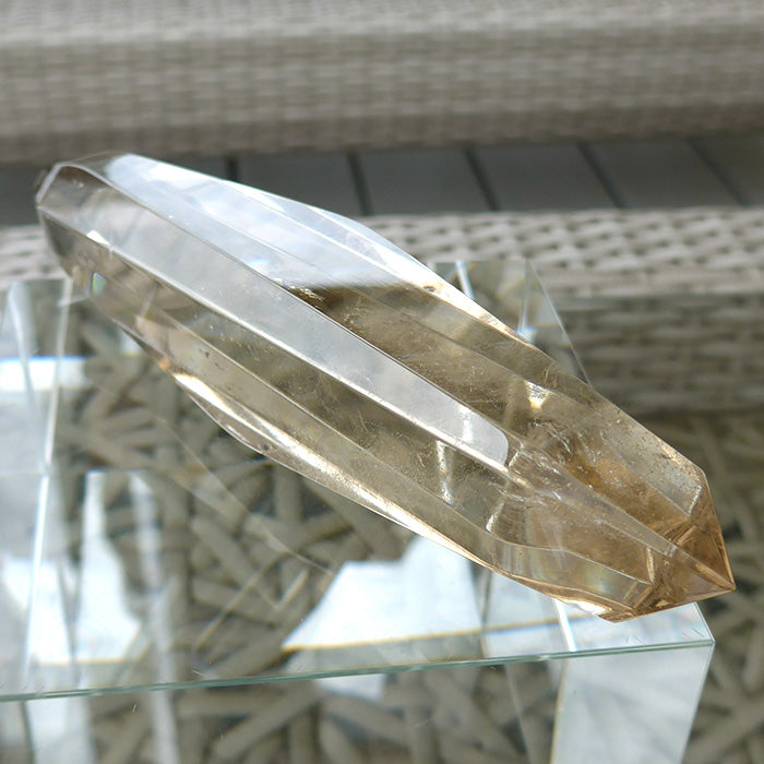 Long Zambian Citrine Infinite Energy Wand with Mirrors and Fairy Dust by Kings Amao