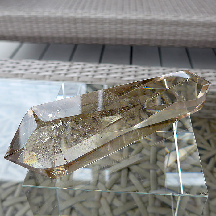 Long Zambian Citrine Infinite Energy Wand with Mirrors and Fairy Dust by Kings Amao