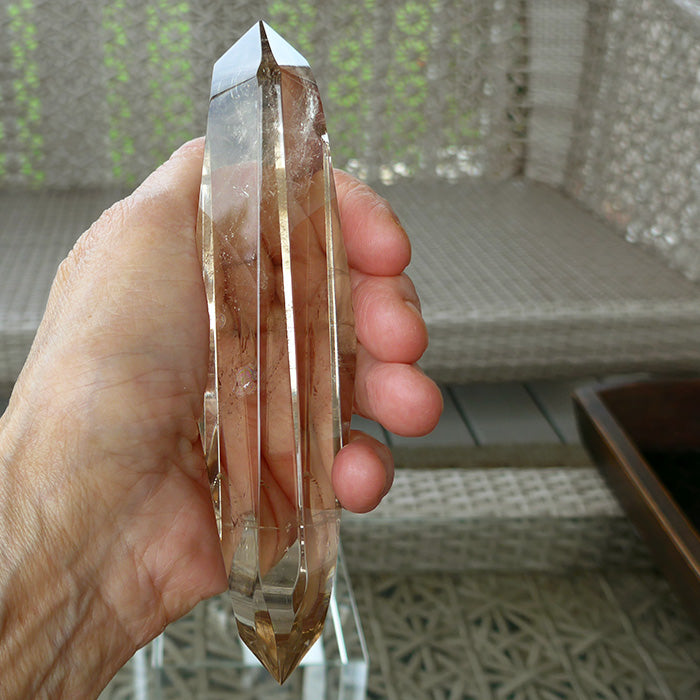 Long Zambian Citrine Infinite Energy Wand with Mirrors and Fairy Dust by Kings Amao