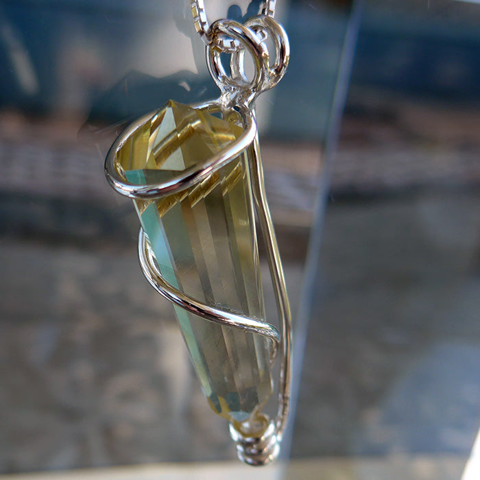 12-sided Golden Citrine Mini Kabbalistic Pendant Wand