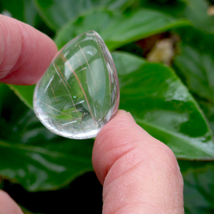 Silver and Bronze Rutile Teardrop Medicine Stone