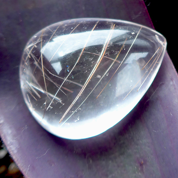 Silver and Bronze Rutile Teardrop Medicine Stone