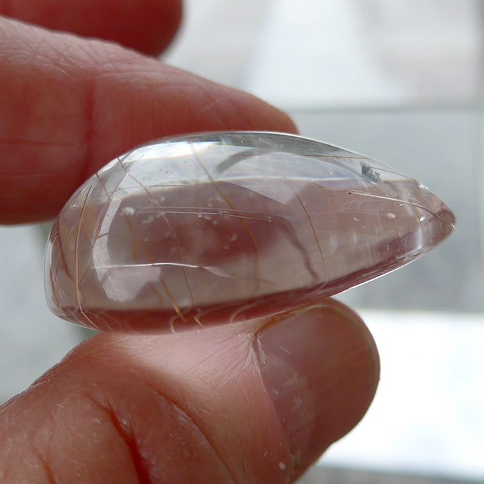 Silver and Bronze Rutile Teardrop Medicine Stone