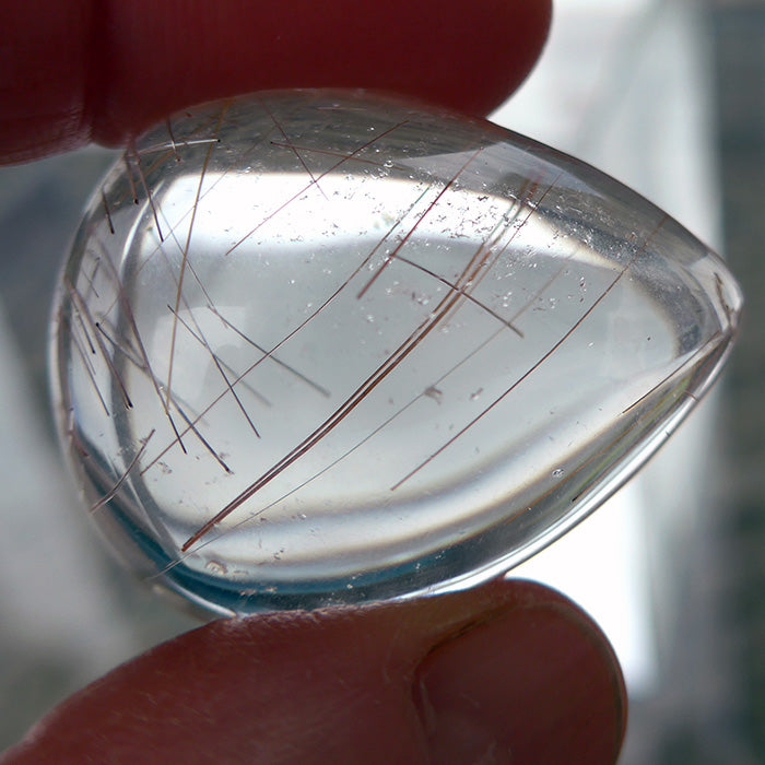 Silver and Bronze Rutile Teardrop Medicine Stone