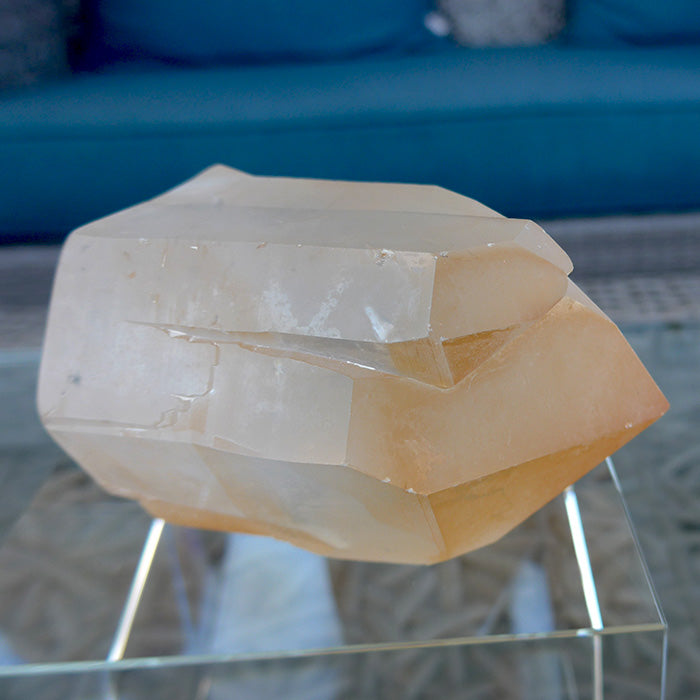 Golden Lemurian Triplet Window Wand with Rainbow