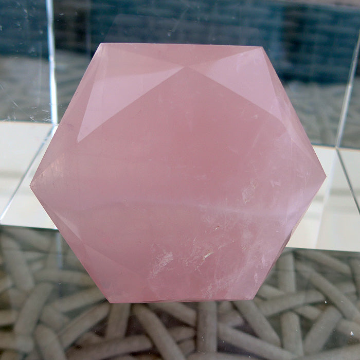 Hexagonal Rose Quartz Meditation Stone