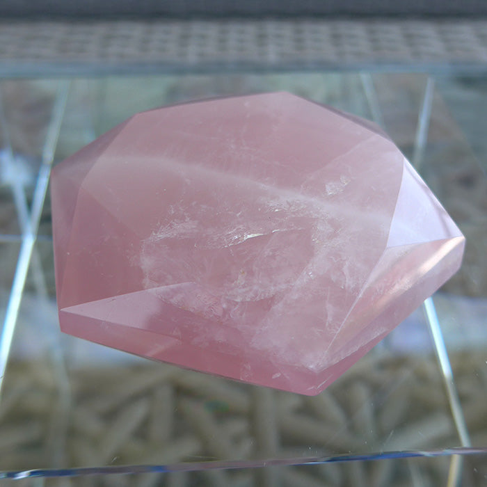 Hexagonal Rose Quartz Meditation Stone