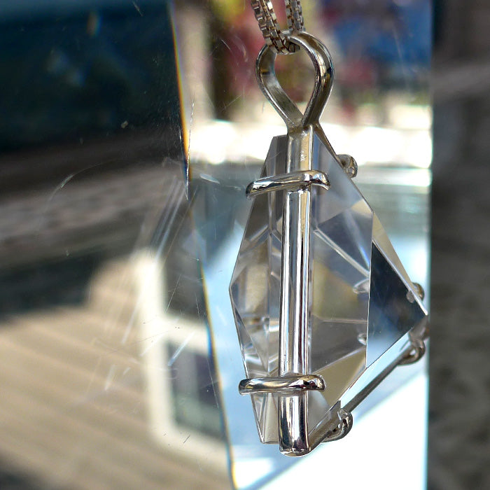 Super Size Lemurian Quartz Star of David Pendant