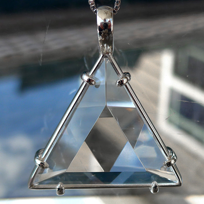 Super Size Lemurian Quartz Star of David Pendant