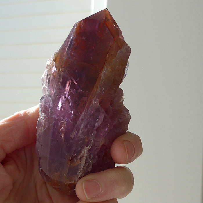 Large Semi Polished Rainbow Ametrine Wand with Massage Tip by Lawrence Stoller