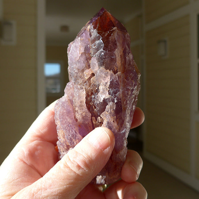 Large Semi Polished Rainbow Ametrine Wand with Massage Tip by Lawrence Stoller