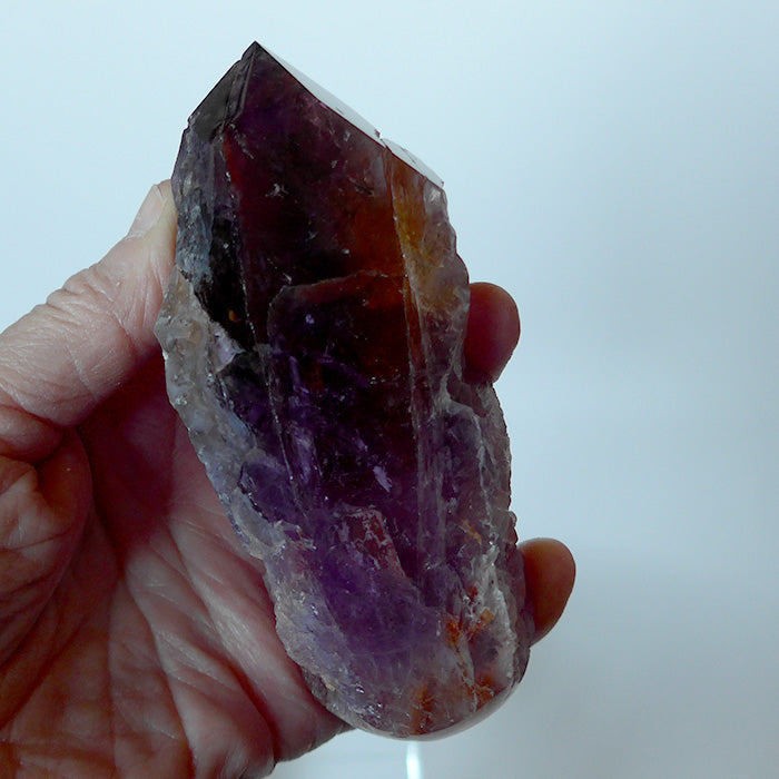 Large Semi Polished Rainbow Ametrine Wand with Massage Tip by Lawrence Stoller