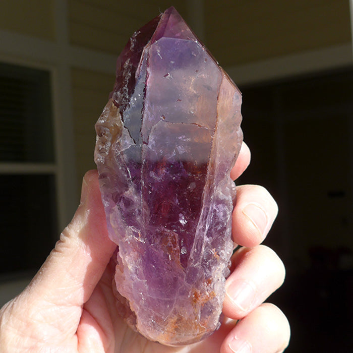 Large Semi Polished Rainbow Ametrine Wand with Massage Tip by Lawrence Stoller