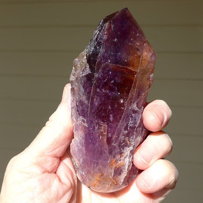 Large Semi Polished Rainbow Ametrine Wand with Massage Tip by Lawrence Stoller