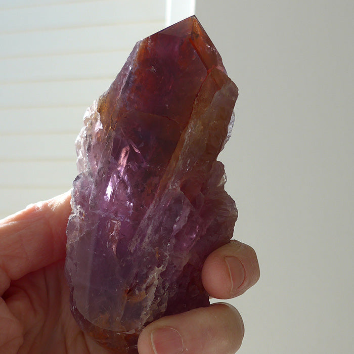 Large Semi Polished Rainbow Ametrine Wand with Massage Tip by Lawrence Stoller