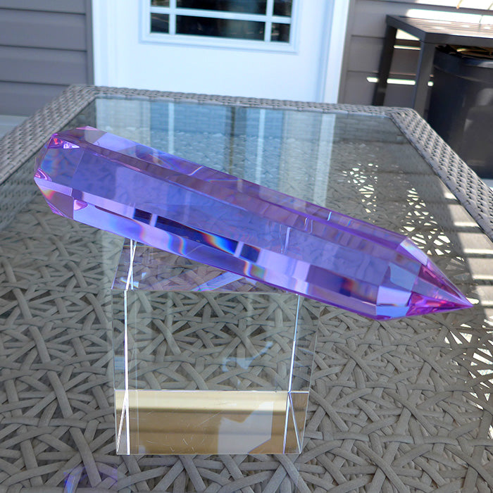 Super Size 6/12 Sided Trichroic Lavender Quartz Vogel Wand by Kings Amao