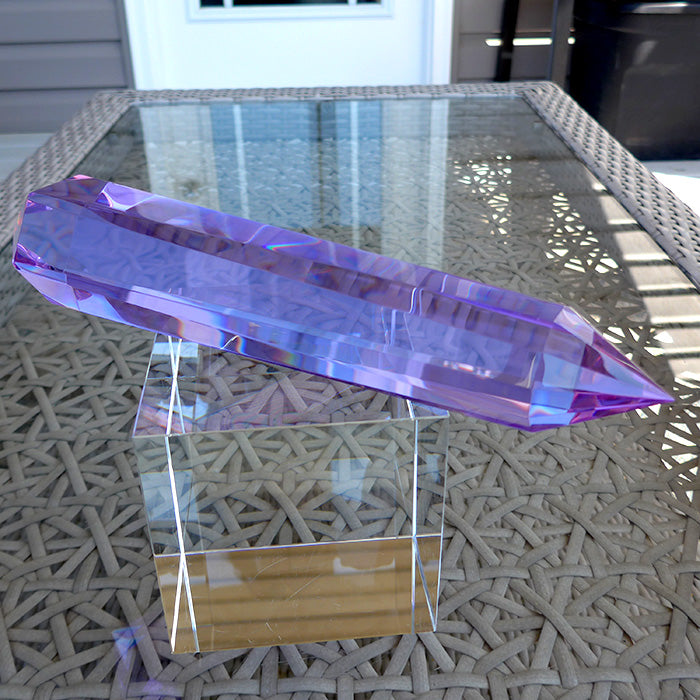 Super Size 6/12 Sided Trichroic Lavender Quartz Vogel Wand by Kings Amao