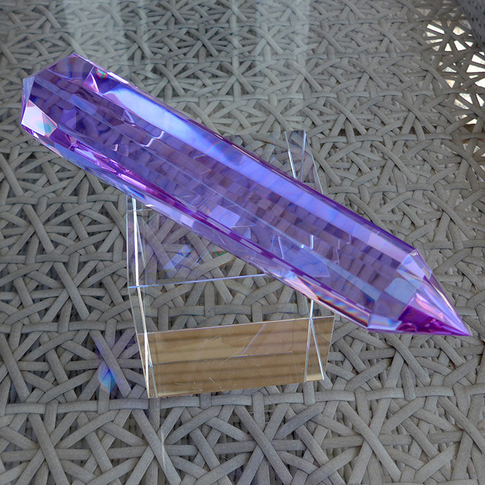 Super Size 6/12 Sided Trichroic Lavender Quartz Vogel Wand by Kings Amao