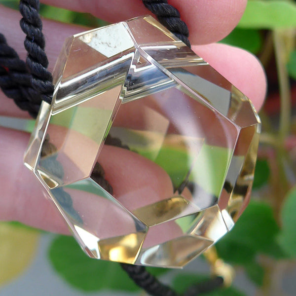 Huge Dazzling Champagne Citrine Art Deco Pendant by Lawrence Stoller