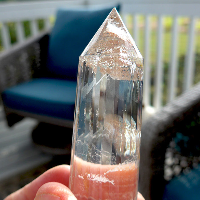 24 Facet Phantom Rainbow Himalayan Quartz Vogel Wand by David Zhuang