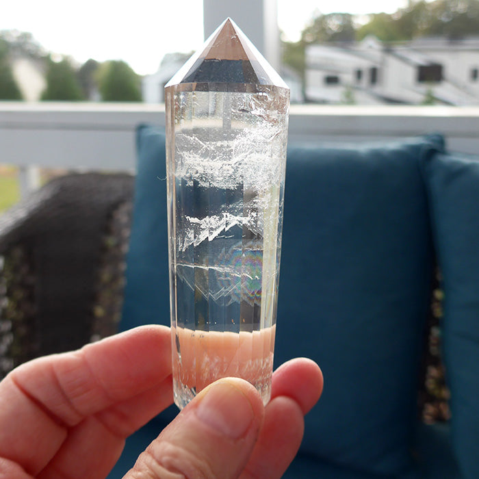 24 Facet Phantom Rainbow Himalayan Quartz Vogel Wand by David Zhuang
