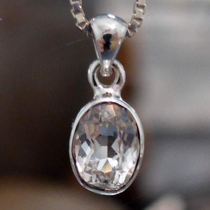 Petite Phenacite Oval Gemstone Pendant