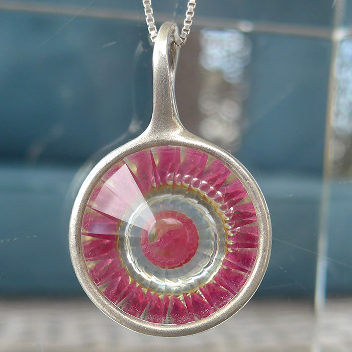 Pink Sapphire Wheel of Light Pendant by Brian Cook