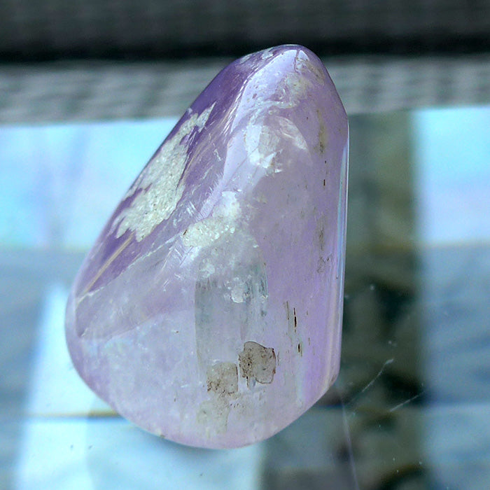 Pink Violet Polished Kunzite with Chatoyancy