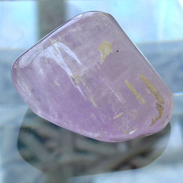 Pink Violet Polished Kunzite with Chatoyancy