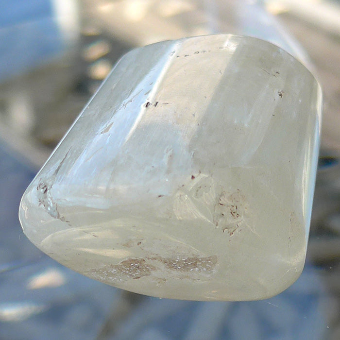 Polished Chatoyant Pale Yellow Kunzite Nugget