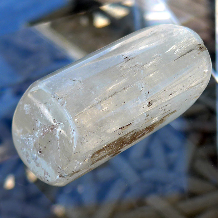 Polished Chatoyant Pale Yellow Kunzite Nugget
