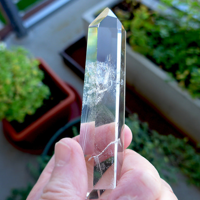 Rainbow Phantom Quartz Channeling Altar Wand