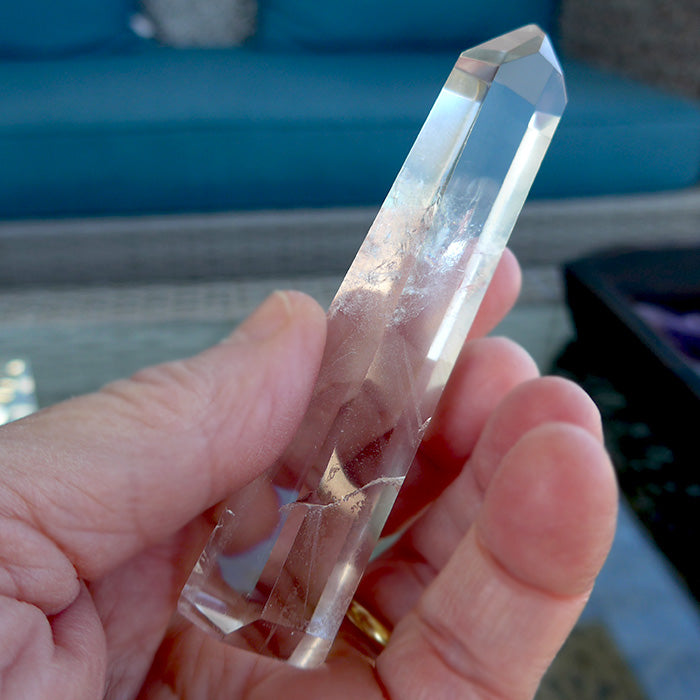 Rainbow Phantom Quartz Channeling Altar Wand