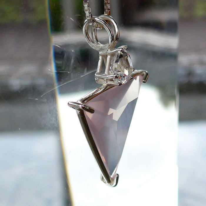 Rose Quartz Angelic Star with Trillion Danburite Crown