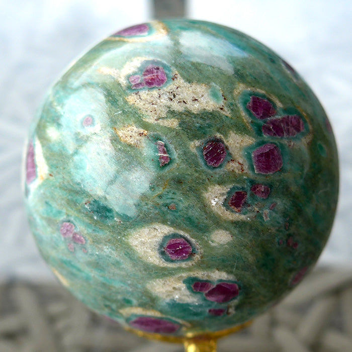Ruby in Zoisite Sphere on Stand