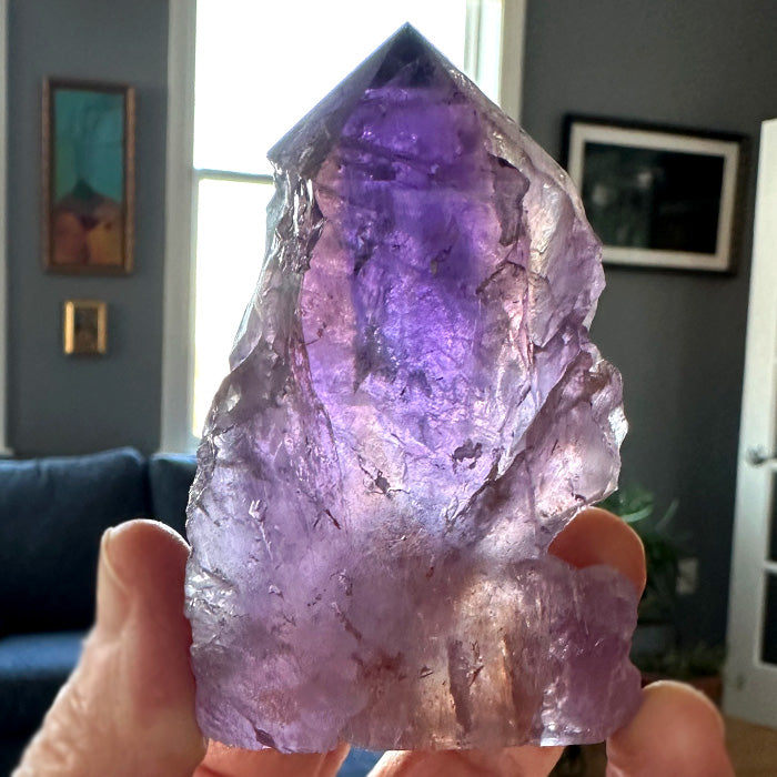 Semi Polished Slim Rainbow Ametrine Generator by Lawrence Stoller