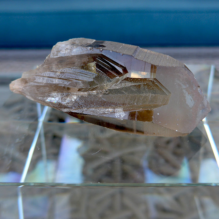 Smoky Citrine Lemurian with Growth Interference Marks and Key Crystal