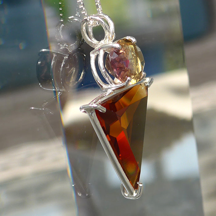 Siberian Gold Quartz Angelic Star with Large Oval Ametrine