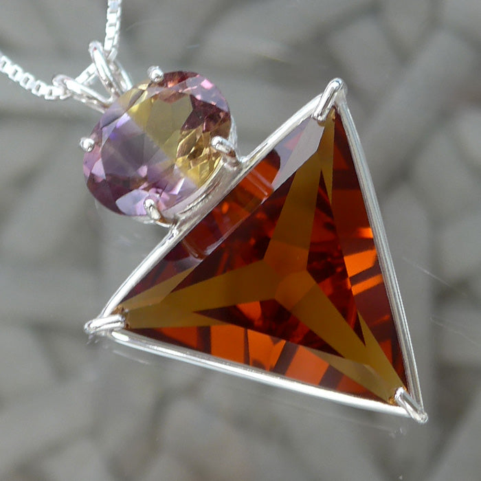 Siberian Gold Quartz Angelic Star with Large Oval Ametrine