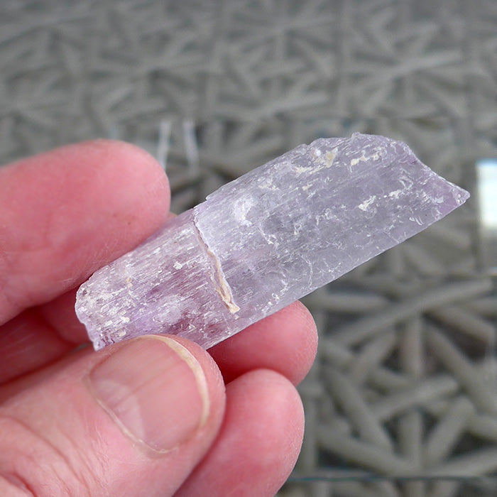 Slim Unpolished Lavender Blue Kunzite Gemstone Rod