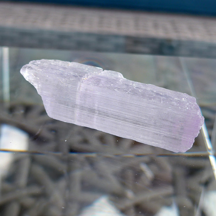 Slim Unpolished Lavender Blue Kunzite Gemstone Rod