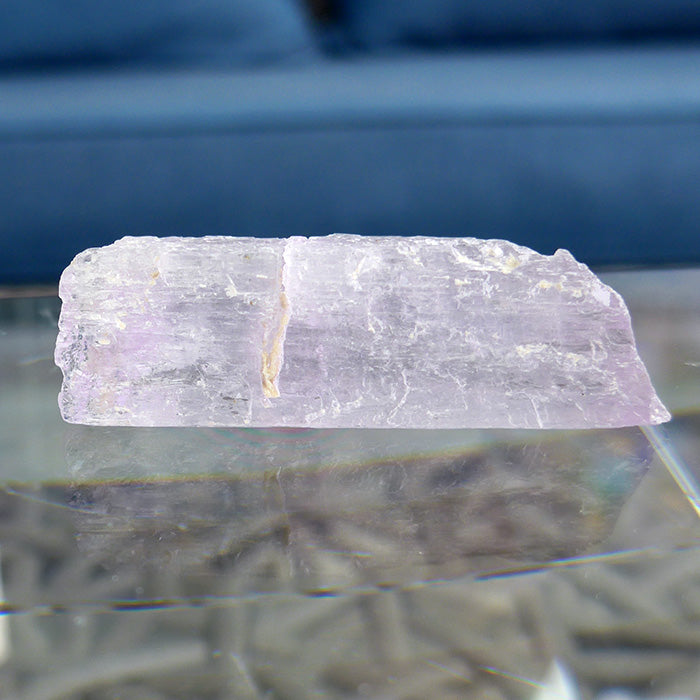 Slim Unpolished Lavender Blue Kunzite Gemstone Rod